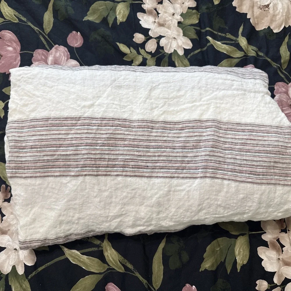 100% Linen Fitted Sheet Only King Piu Belle Stripes 76x80 With 15